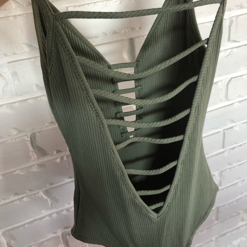 NWT Size S Windsor army green cut out bodysuit